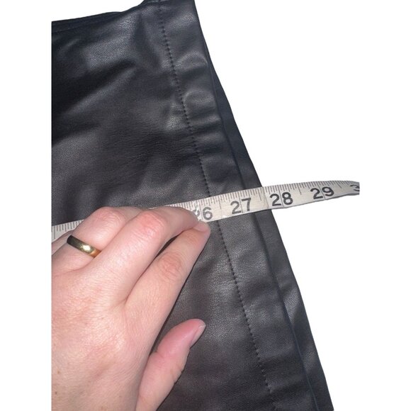 NWT Fashion Nova Men Utility Faux Leather Snap Shirt Sz M Black Short Sleeve - Picture 7 of 7